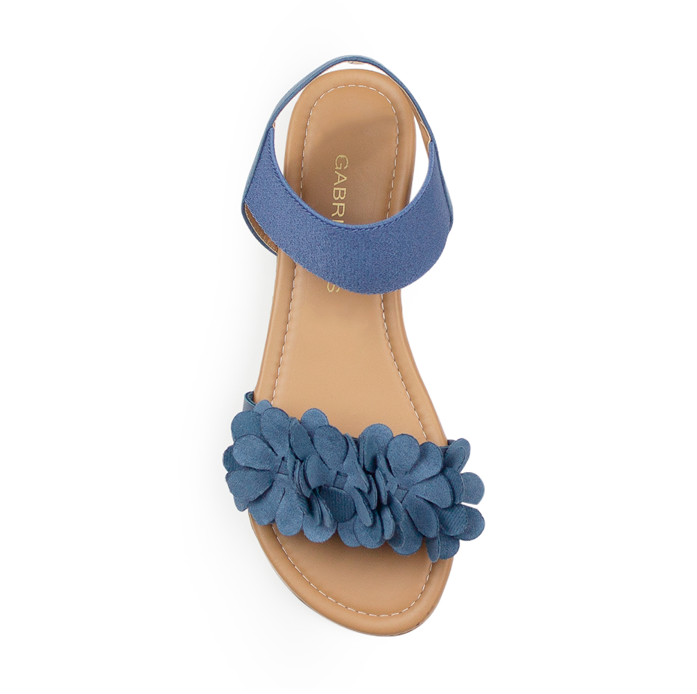 Sandalia Azul Mujer Piso Pulsera Resorte Moda Flores Casual 3620274