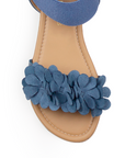 Sandalia Azul Mujer Piso Pulsera Resorte Moda Flores Casual 3620274