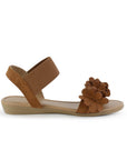 Sandalia Cafe Mujer Piso Pulsera Resorte Moda Flores Casual 3620338