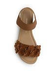 Sandalia Cafe Mujer Piso Pulsera Resorte Moda Flores Casual 3620338