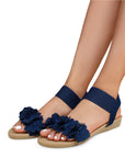 Sandalia Marino Mujer Piso Pulsera Resorte Moda Flores Casual 3620382