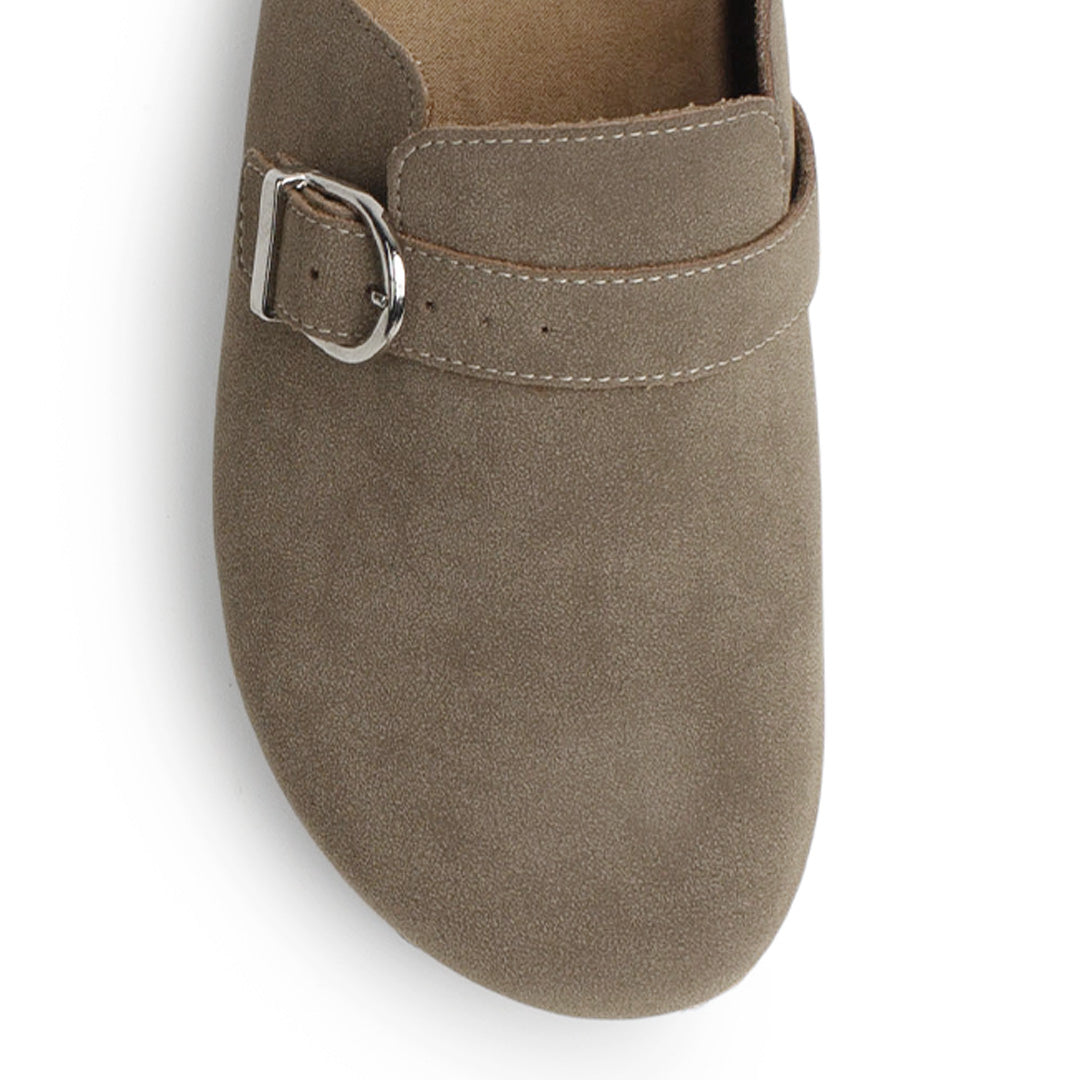 Sandalia Cafe Mujer Moda Casual Tipo Zueco Hebilla Ajustable 4640030