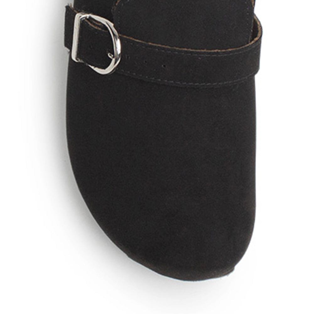 Sandalia Negro Mujer Moda Casual Tipo Zueco Hebilla Ajustable 4640031