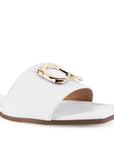 Sandalia Blanco Mujer Piso Casual Punta Cuadrada Moda 1220357