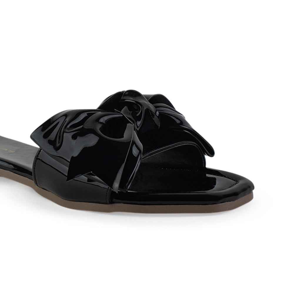 Sandalia Negro Nudo Tira Ancha Moda Mujer Casual Verano Elegante 1220359