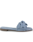 Sandalia Azul Nudo Tira Ancha Moda Mujer Casual Verano Elegante 1220360