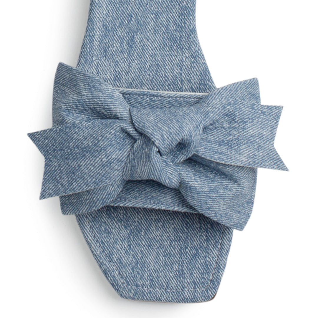 Sandalia Azul Nudo Tira Ancha Moda Mujer Casual Verano Elegante 1220360