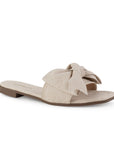 Sandalia Beige Nudo Tira Ancha Moda Mujer Casual Verano Elegante 1220361