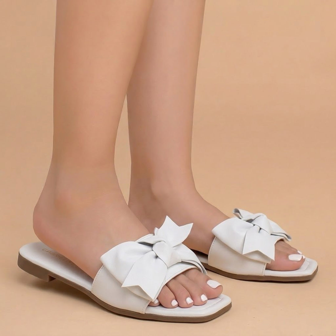 Sandalia Blanco Nudo Tira Ancha Moda Mujer Casual Verano Elegante 1220363