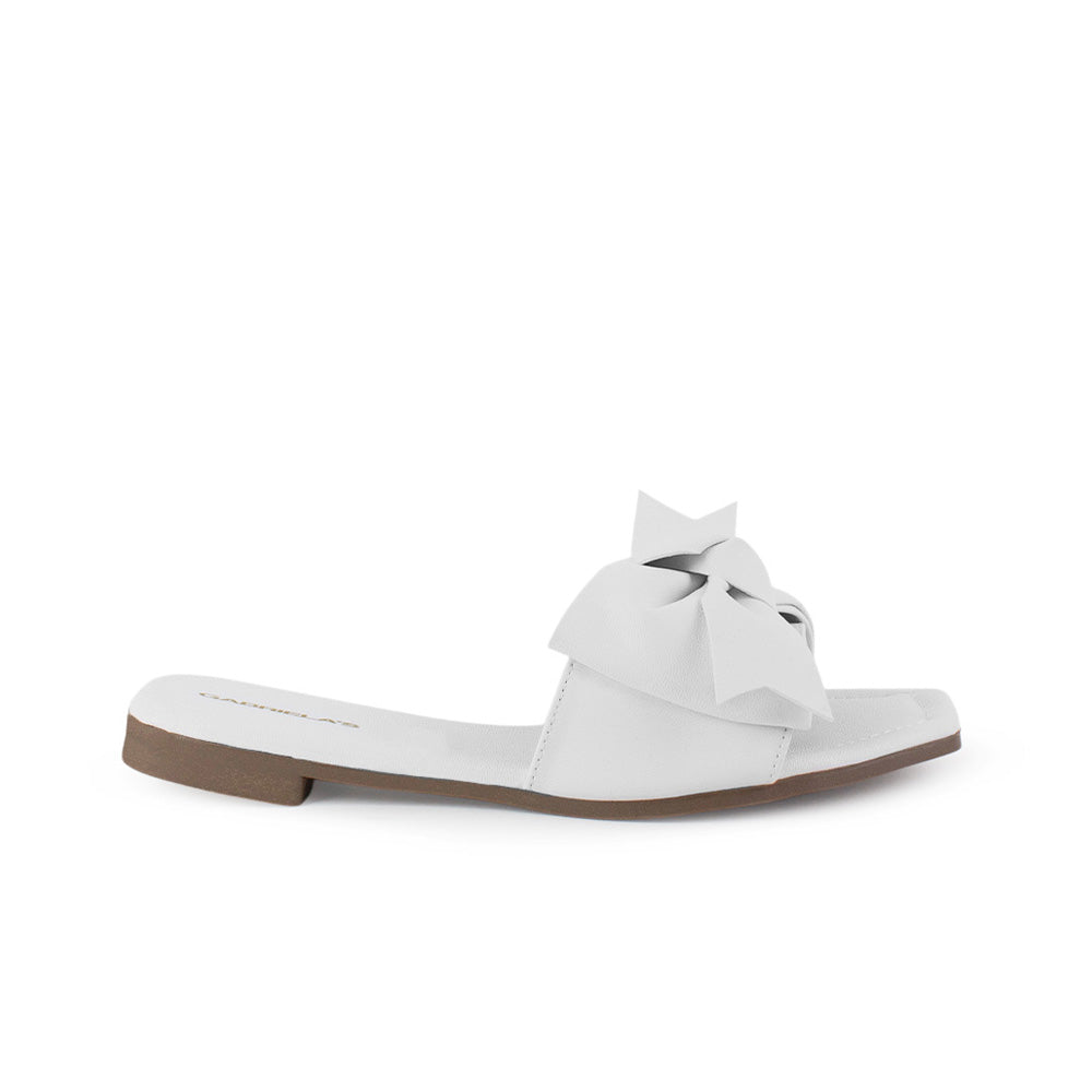 Sandalia Blanco Nudo Tira Ancha Moda Mujer Casual Verano Elegante 1220363