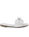 Sandalia Blanco Nudo Tira Ancha Moda Mujer Casual Verano Elegante 1220363