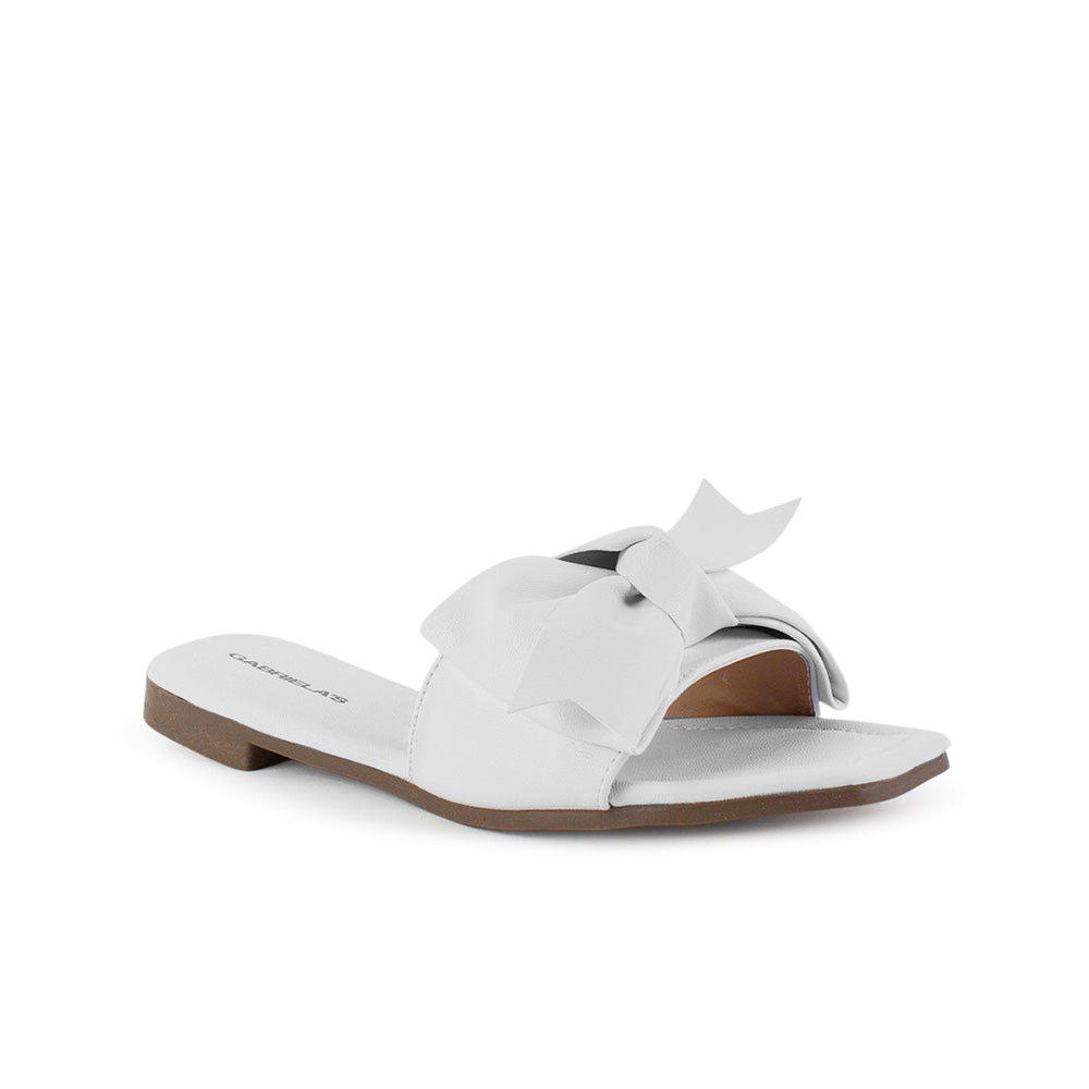 Sandalia Blanco Nudo Tira Ancha Moda Mujer Casual Verano Elegante 1220363