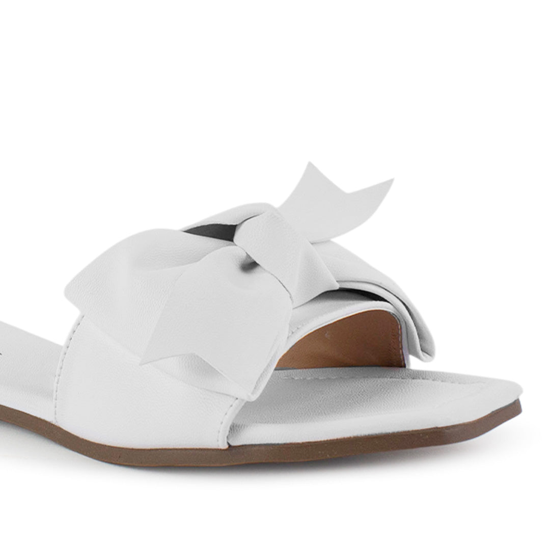 Sandalia Blanco Nudo Tira Ancha Moda Mujer Casual Verano Elegante 1220363