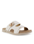 Sandalia Beige Doble Tira Mujer Casual Plana Confort Moda Verano 3270325