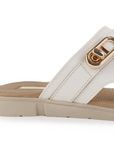 Sandalia Beige Doble Tira Mujer Casual Plana Confort Moda Verano 3270325