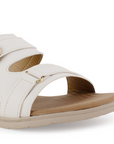 Sandalia Beige Doble Tira Mujer Casual Plana Confort Moda Verano 3270325