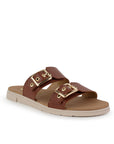 Sandalia Cafe Doble Tira Mujer Casual Plana Confort Moda Verano 3270326