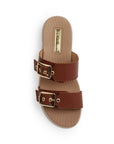 Sandalia Cafe Doble Tira Mujer Casual Plana Confort Moda Verano 3270326