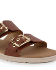Sandalia Cafe Doble Tira Mujer Casual Plana Confort Moda Verano 3270326