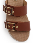 Sandalia Cafe Doble Tira Mujer Casual Plana Confort Moda Verano 3270326