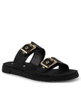 Sandalia Negro Doble Tira Mujer Casual Plana Confort Moda Verano 3270327