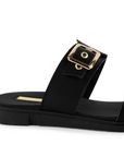 Sandalia Negro Doble Tira Mujer Casual Plana Confort Moda Verano 3270327