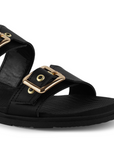 Sandalia Negro Doble Tira Mujer Casual Plana Confort Moda Verano 3270327