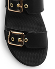 Sandalia Negro Doble Tira Mujer Casual Plana Confort Moda Verano 3270327
