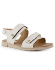 Sandalia Beige Mujer Plataforma Baja Doble Tira Ajustable Moda 3270329