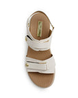 Sandalia Beige Mujer Plataforma Baja Doble Tira Ajustable Moda 3270329
