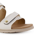 Sandalia Beige Mujer Plataforma Baja Doble Tira Ajustable Moda 3270329