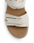 Sandalia Beige Mujer Plataforma Baja Doble Tira Ajustable Moda 3270329