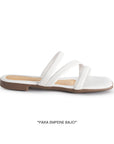 Sandalia Blanco Piso Mujer Casual Tiras Cruzadas Moda 2870195