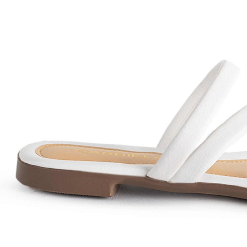 Sandalia Blanco Piso Mujer Casual Tiras Cruzadas Moda 2870195