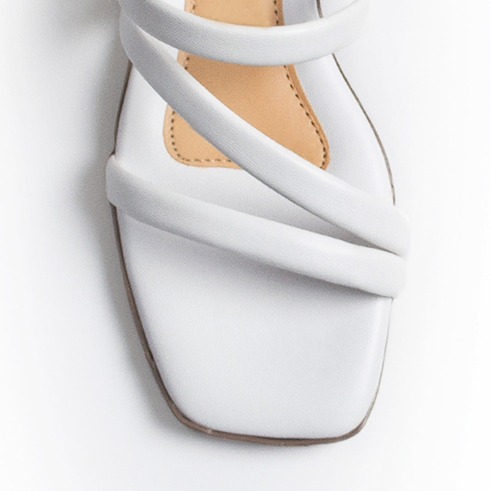 Sandalia Blanco Piso Mujer Casual Tiras Cruzadas Moda 2870195