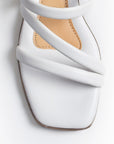 Sandalia Blanco Piso Mujer Casual Tiras Cruzadas Moda 2870195
