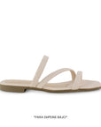 Sandalia Beige Piso Mujer Casual Tiras Cruzadas Moda 2870218