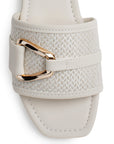 Sandalia Beige Mujer Moda Slide Hebilla Decorativa Estilo Casual  4170008