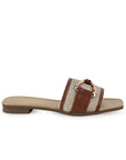 Sandalia Cafe Mujer Moda Slide Hebilla Decorativa Estilo Casual 4170009