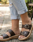 Sandalias para mujer color cafe con aroma 