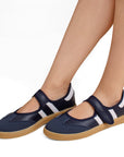 Zapato Marino Casual Moda Mujer Tenis Correa Ajustable Tipo Flats 3510203