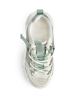 Tenis Verde Blanco Dama Plataforma Chunky Cordones Comodo Urbano Moda 3201389