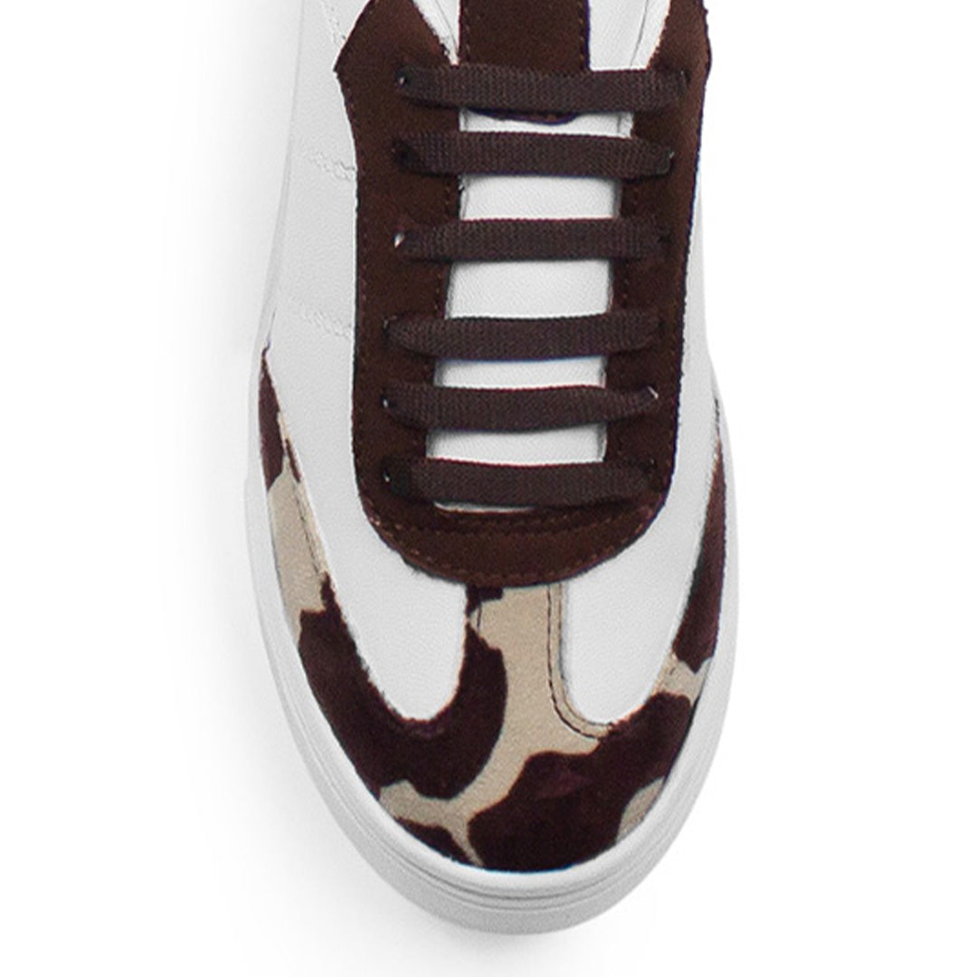 Tenis Blanco Cafe Mujer Casual Moda Manchas Sneakers Plataforma 4820048