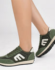 Tenis Verde Mujer Deportivo Agujeta Suela Ligera Confort Moda 4820050