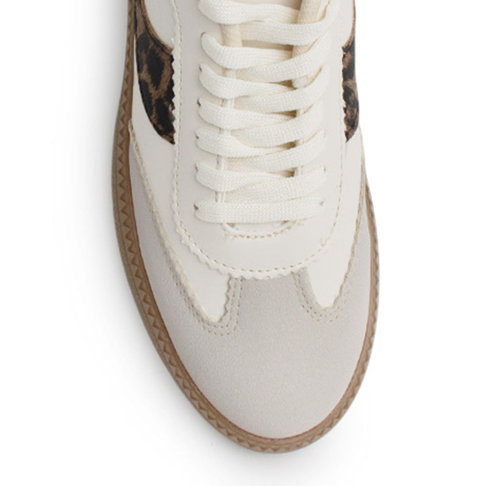 Tenis Beige Cafe Negro Casual Moderno Mujer Suela Comoda Agujetas 4490101