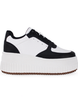 Tenis Blanco Negro Casual Mujer Comodo Plataforma Alta Sneakers Moda 4490083