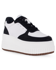 Tenis Blanco Negro Casual Mujer Comodo Plataforma Alta Sneakers Moda 4490083