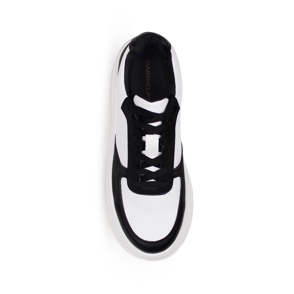 Tenis Blanco Negro Casual Mujer Comodo Plataforma Alta Sneakers Moda 4490083