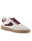 Tenis Beige Vino Casual Moderno Mujer Suela Comoda Agujetas 4490090