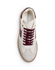 Tenis Beige Vino Casual Moderno Mujer Suela Comoda Agujetas 4490090
